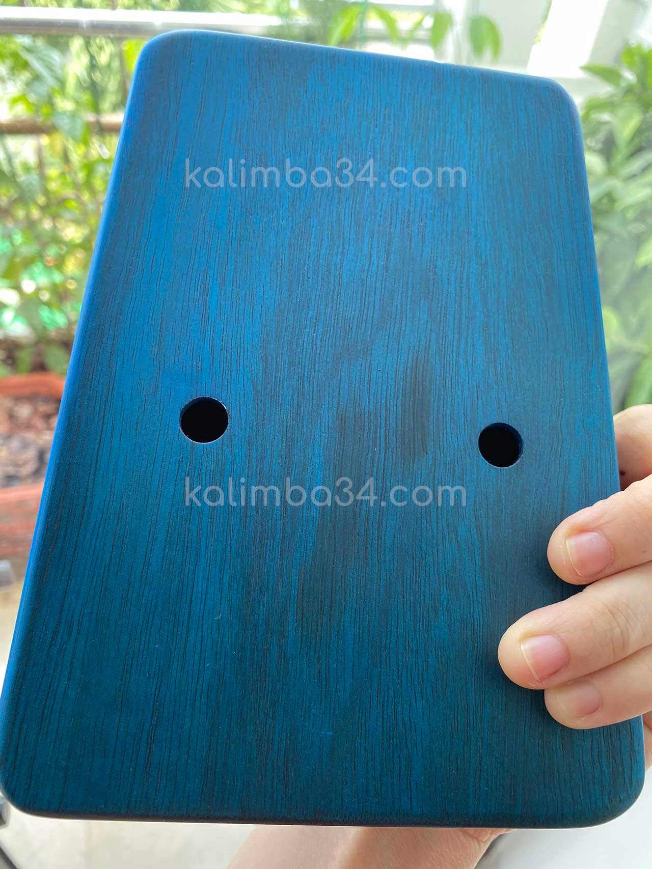 Đàn Kalimba 17 phím Cega Nai Xanh gỗ manhogany cao cấp 04