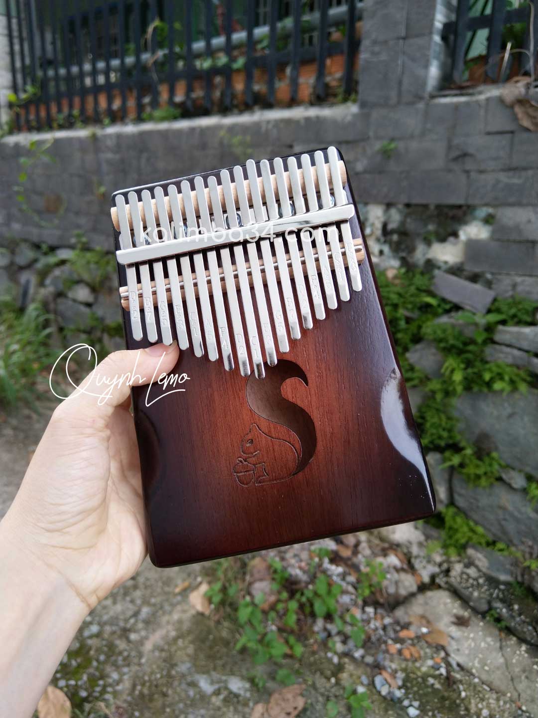 Đàn Kalimba 17 phím Hình Sóc gỗ manhogany cao cấp 03