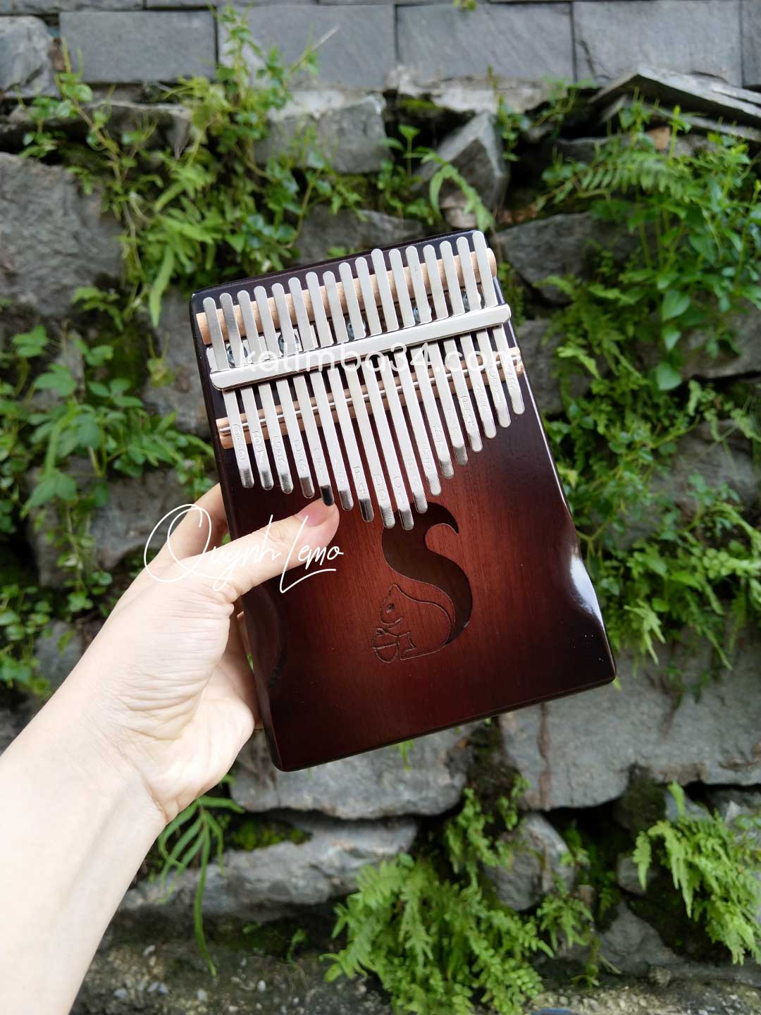 Đàn Kalimba 17 phím Hình Sóc gỗ manhogany cao cấp 04