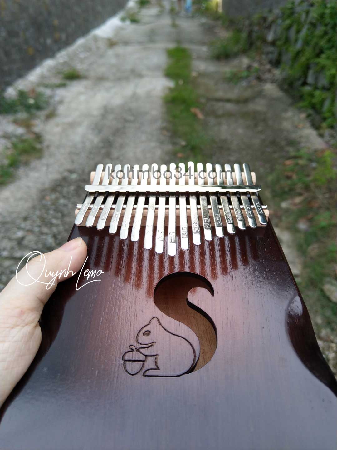 Đàn Kalimba 17 phím Hình Sóc gỗ manhogany cao cấp 05