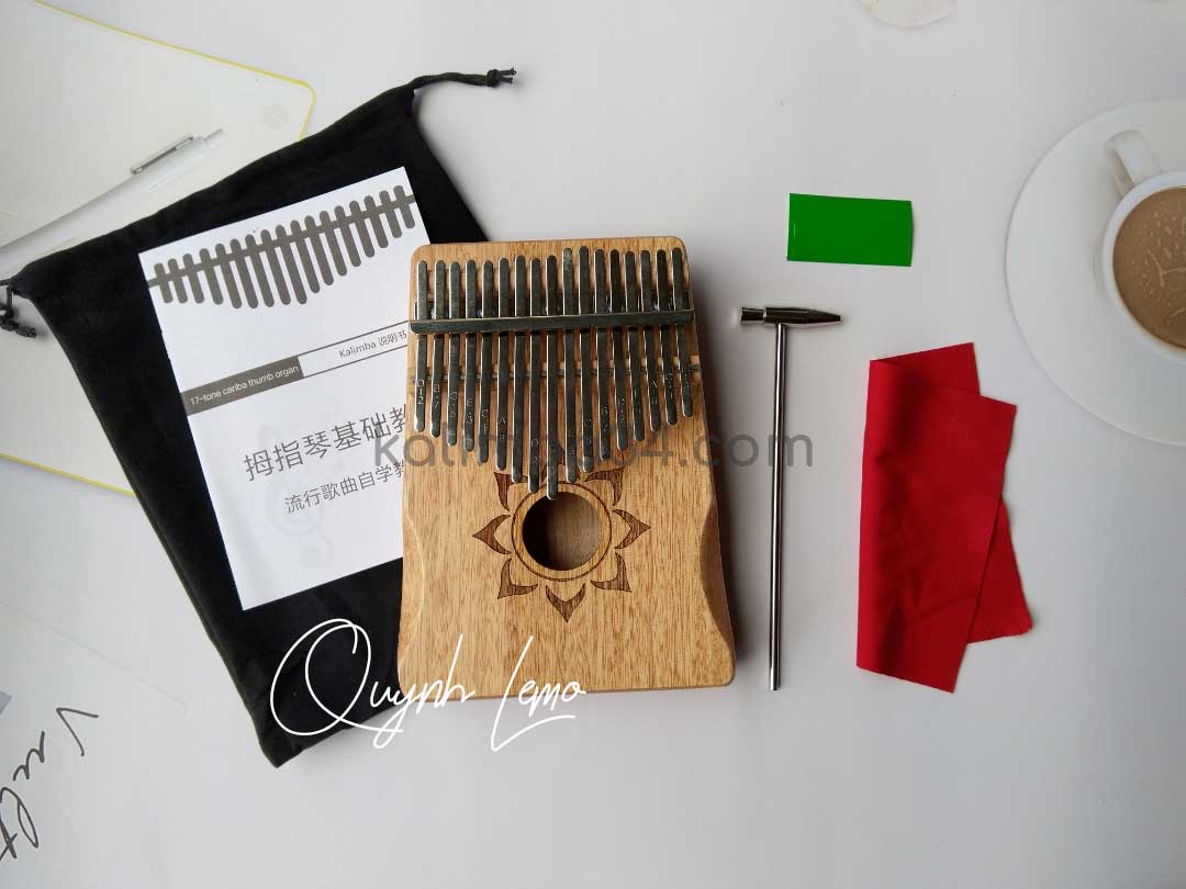Đàn Kalimba 17 phím Hoa Sen gỗ manhogany cao cấp 01