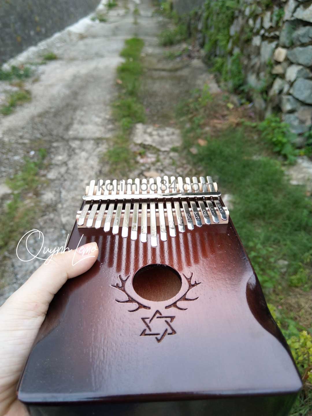Đàn Kalimba 17 phím Hoa Văn Hình Ngôi Sao gỗ manhogany cao cấp 05
