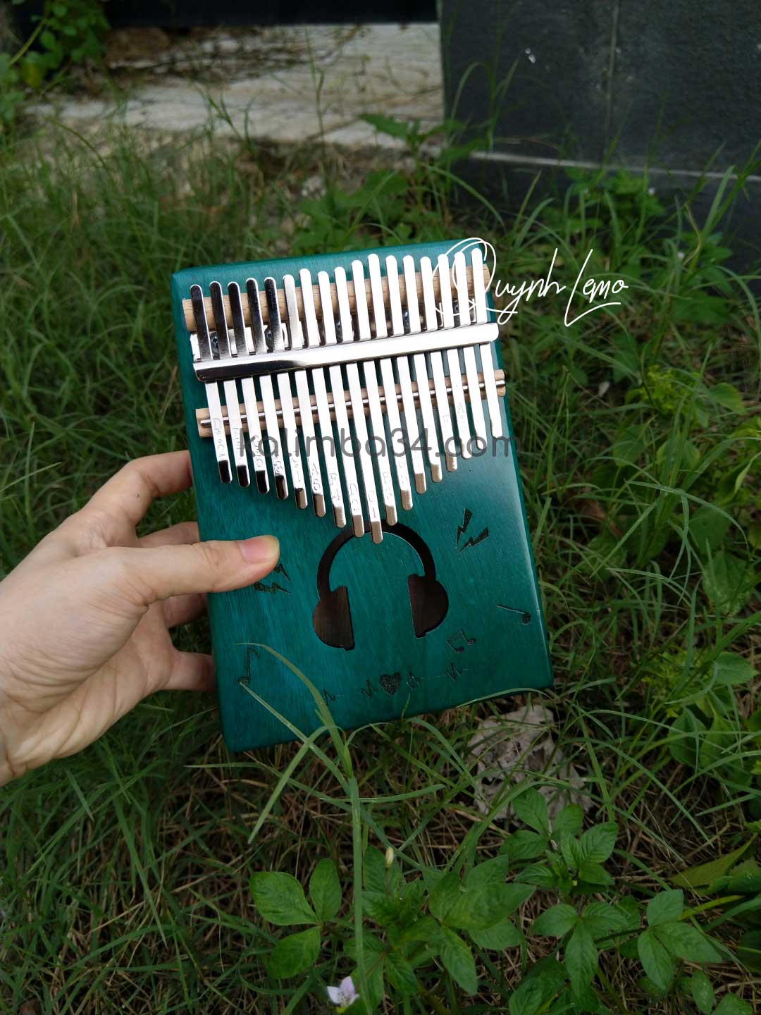 Đàn Kalimba 17 phím Hoa Văn Hình Ngôi Sao gỗ manhogany cao cấp 02