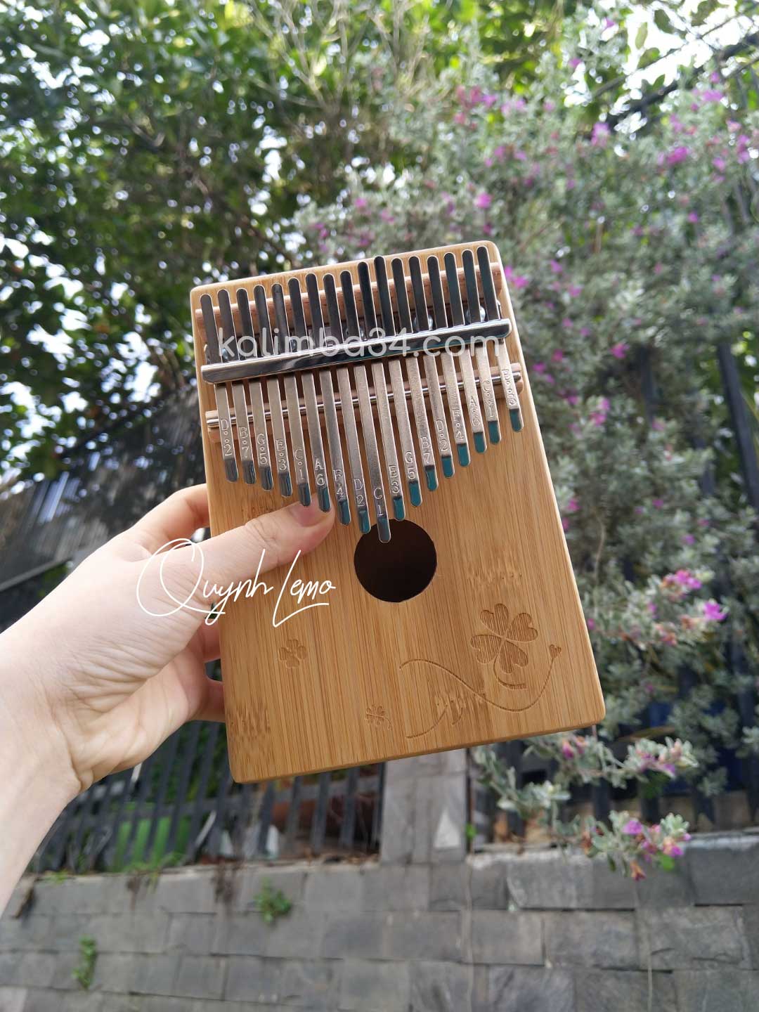 Đàn Kalimba 17 Phím Hình Cỏ Bốn Lá 03