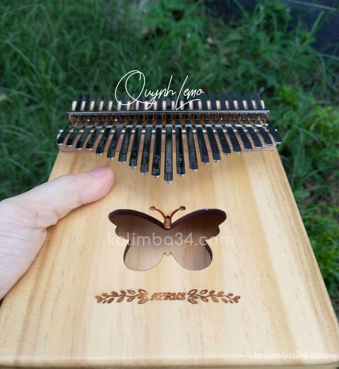 Đàn Kalimba 21 Phím - Hình Bướm - Hộp Cộng Hưởng - Gỗ Gụ