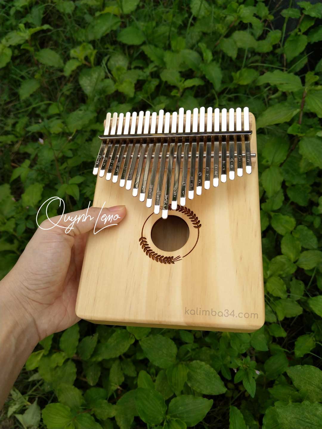 Đàn Kalimba 21 Phím - Hình Lúa Mì - Hộp Cộng Hưởng - Gỗ Gụ