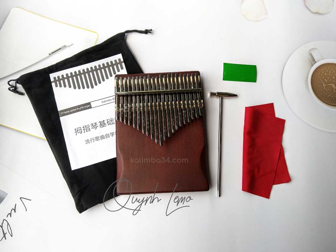 Đàn Kalimba 21 Phím - Gỗ Manhogany (Nâu Đậm) - Nguyên Khối - Gỗ Gụ 01