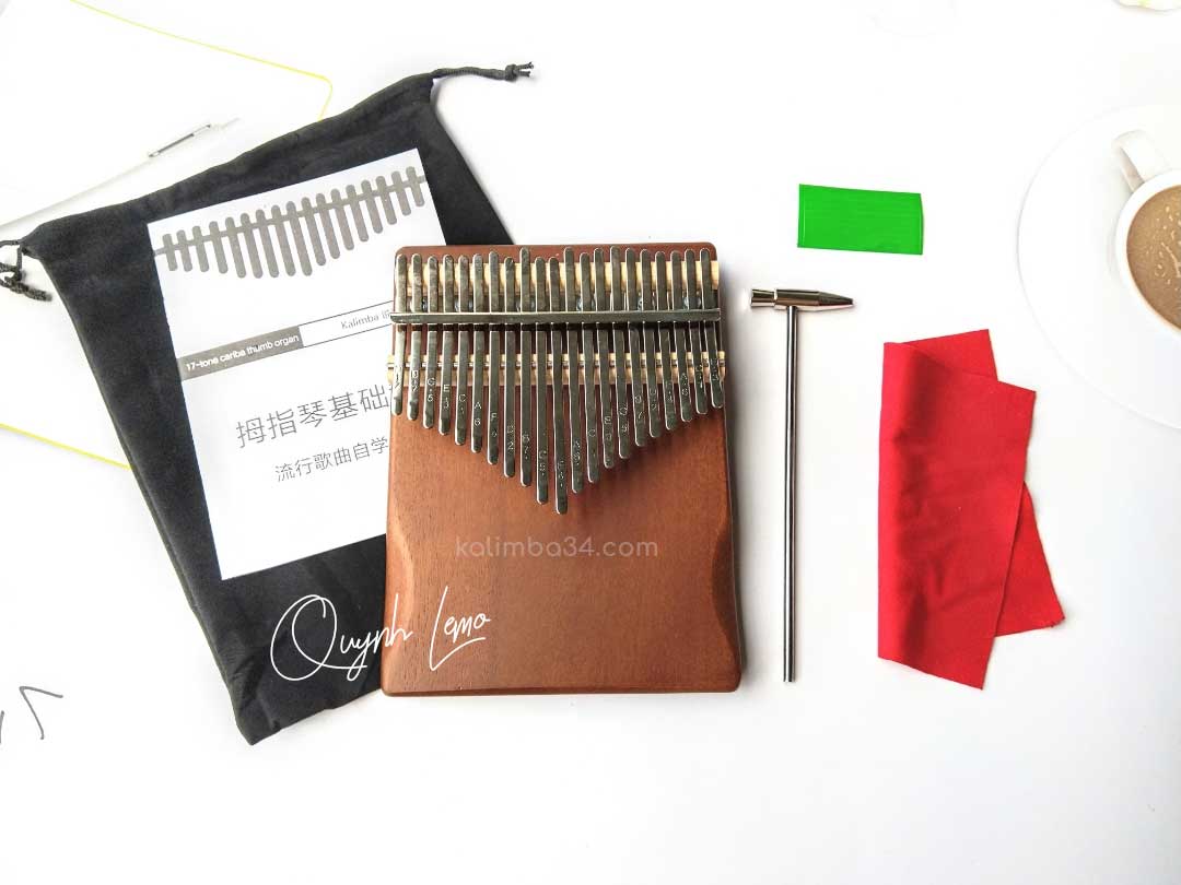 Đàn Kalimba 21 Phím - Gỗ Manhogany (Nâu Nhạt) - Nguyên Khối - Gỗ Gụ 01