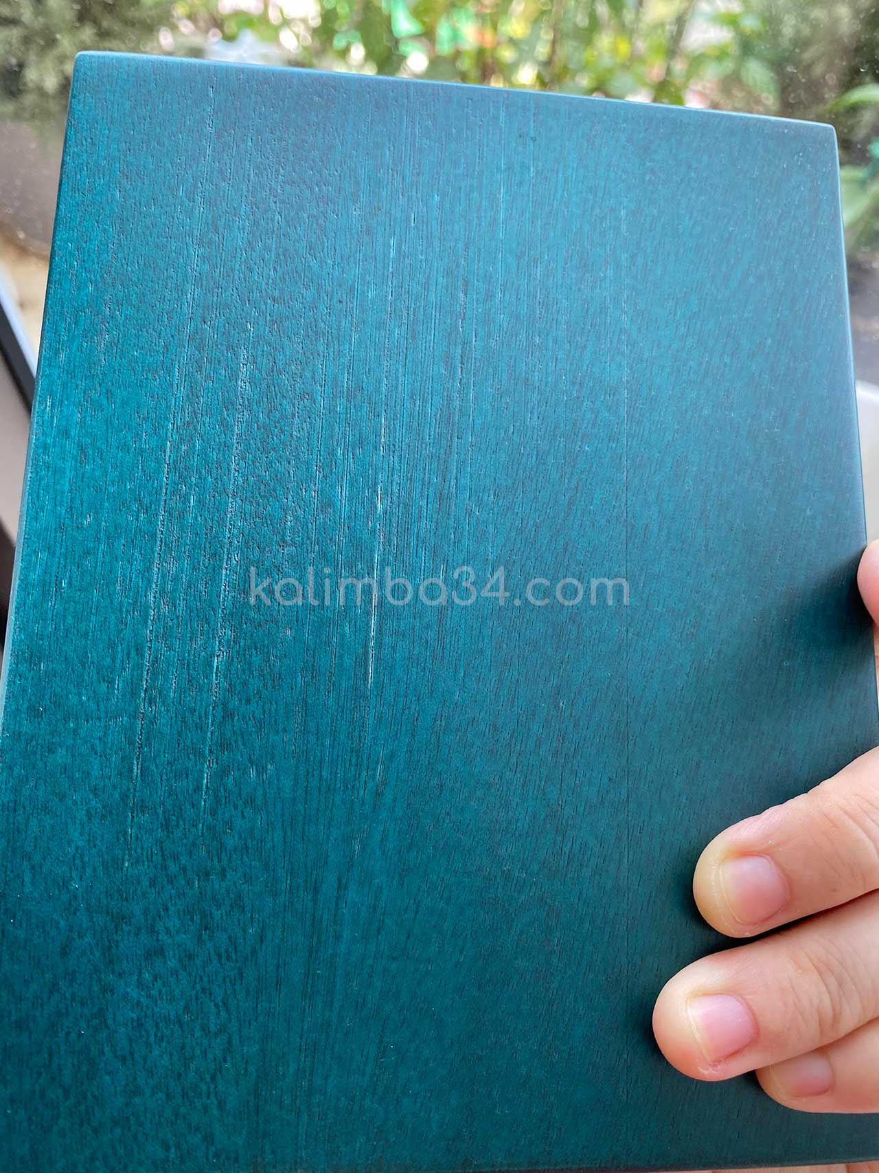 Đàn Kalimba 21 Phím - Gỗ Manhogany (Xanh) - Nguyên Khối - Gỗ Gụ 04